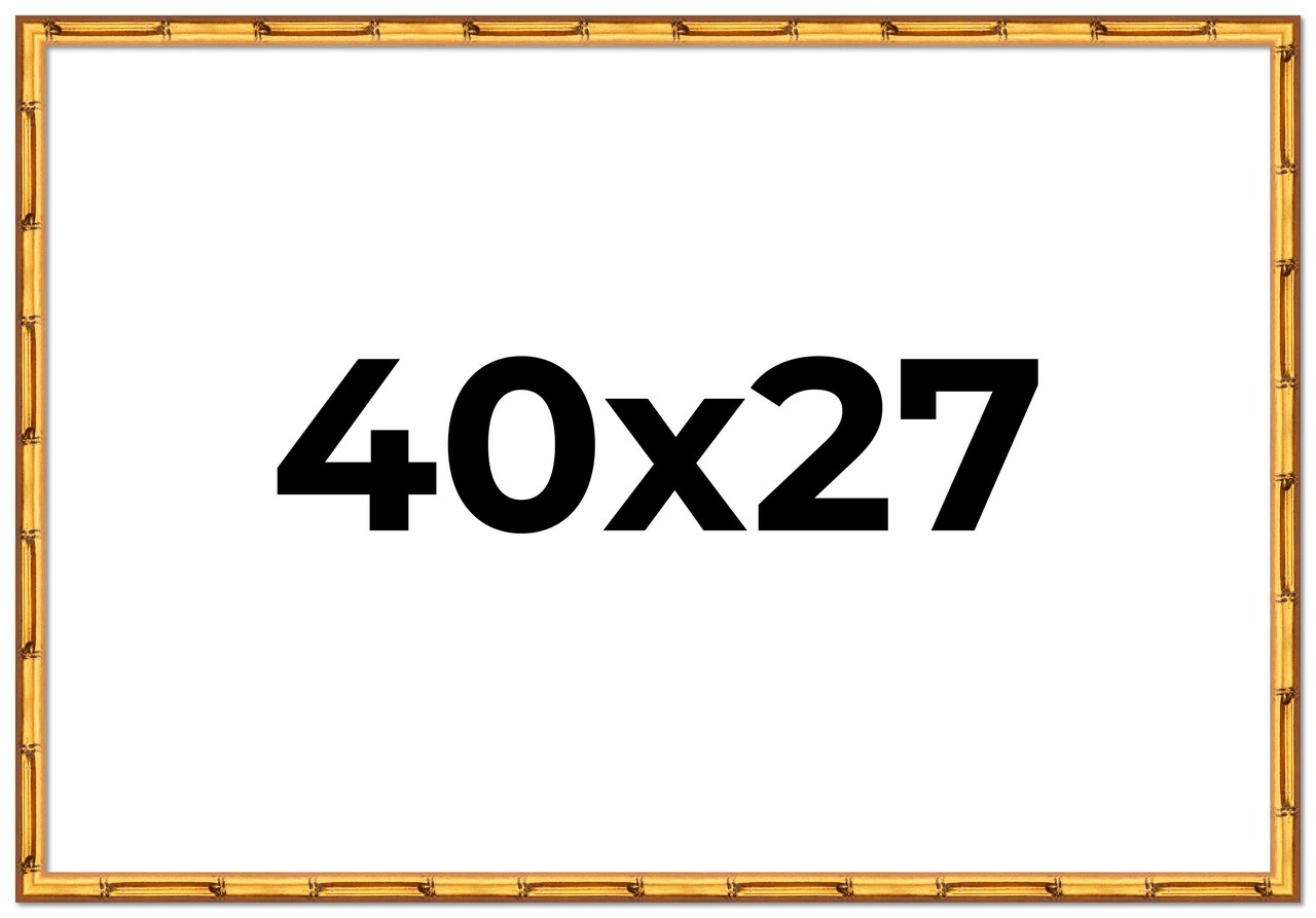 40x27 Bamboo Picture Frame with UV-Resistant Acrylic & Acid Free Backing, Available in 4 Finishes - Brown, Black, Gold, and Natural